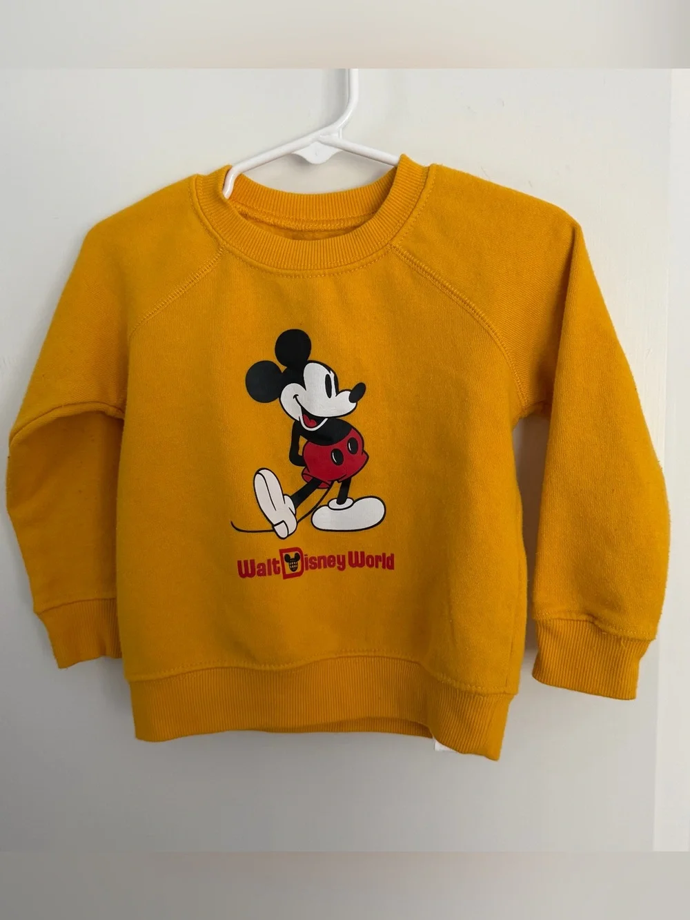 Disney Yellow Mickey Mouse Sweatshirt with Walt Disney World Graphic